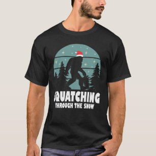 T-shirt Squatching Through the Snow - Bigfoot Christmas