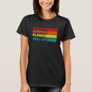 T-shirt Squats Burpees Planches Tractions Workout Fitness