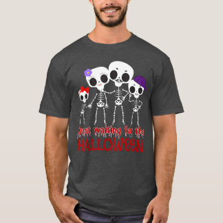T-shirt Squelette ambiance effrayante été drôle attendant