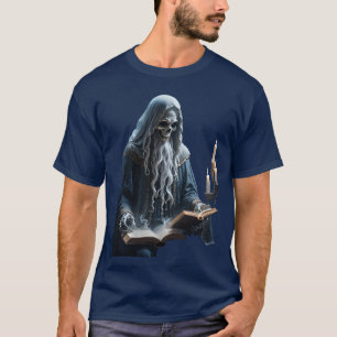 T-shirt Squelette Ancien Lecture Aux Chandelles Découpe