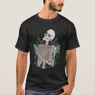 T-shirt Squelette Avec Un Livre
