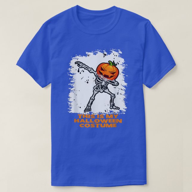T-shirt Squelette blanchi Tête Citrouille drôle Halloween  (Design devant)