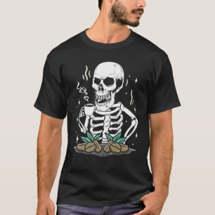 T-shirt Squelette Boire Café Café Fèves Café Café Café Caf