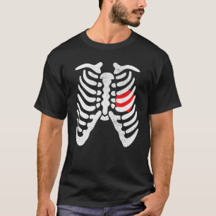 T-shirt Squelette Cage thoracique cœur radiographie adulte