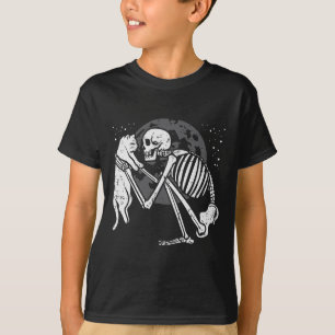 T-shirt Squelette Chat Crâne Kitty Cute Goth Halloween Men
