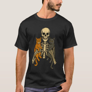 T-shirt Squelette Chat Mignon Chatons Drôle Halloween M