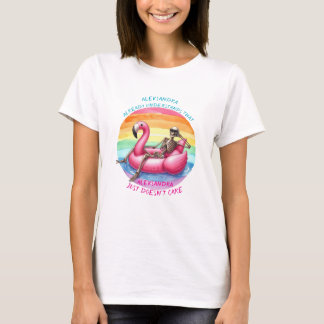 T-shirt Squelette Chilling sur le Flamant rose