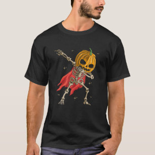 T-shirt Squelette Citrouille tête Dabbing Halloween T