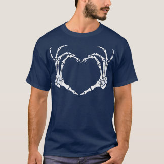T-shirt Squelette Coeur main Signes Os Costume Drôle Hallo