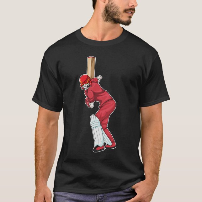 T-shirt Squelette Cricket Chauve-souris de cricket (Devant)