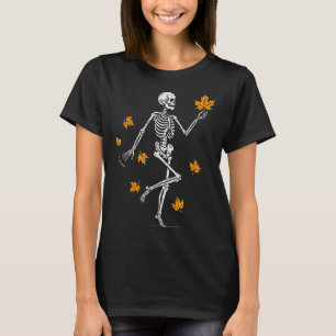 T-shirt Squelette Danse Effrayant Automne Halloween Thanks