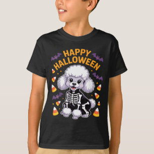T-shirt Squelette de caniche Joyeux Halloween