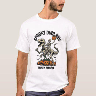 T-shirt Squelette de dinosaure Halloween Vintage Trick Rid