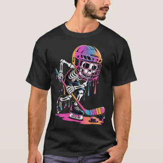 T-shirt Squelette de hockey sur glace Dégoulinant Jeunes G