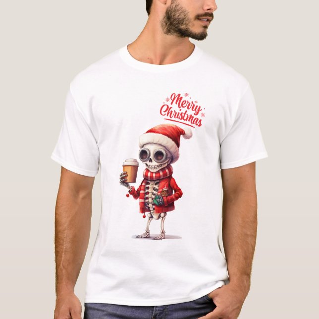 T-shirt Squelette de Noël (Devant)