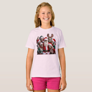T-shirt Squelette de Noël Groupe Photo – 3D Festive