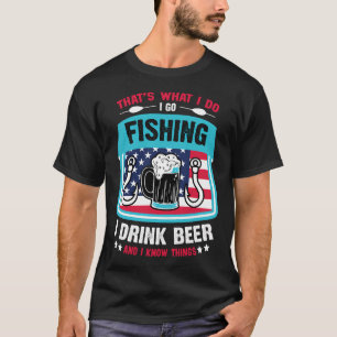 T-shirt Squelette de pêche Halloween Bass Pêcheur drapeau
