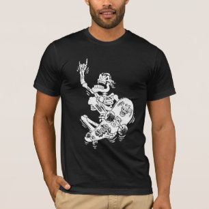 T-shirt squelette de planche à roulettes