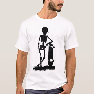 T-shirt Squelette de planche à roulettes