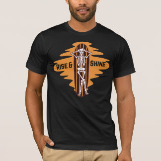 T-shirt Squelette de planche de surf vintage Rise and Shin