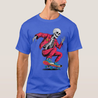 T-shirt Squelette de skater Punk Rock Skateboard