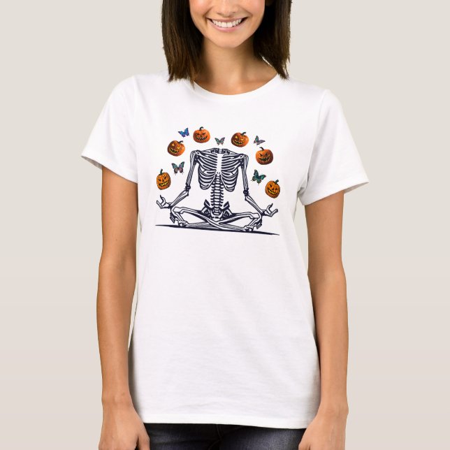 T-shirt Squelette de yoga (Devant)