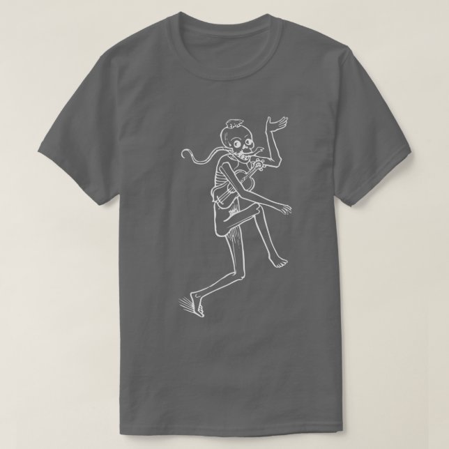 T-shirt Squelette Démon Médiéval Dansant Avec Serpent De G (Design devant)