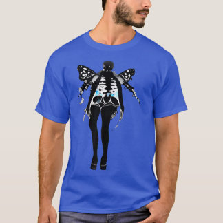 T-shirt Squelette déplaisant Fée Papillon ailesGoth y2k Ha