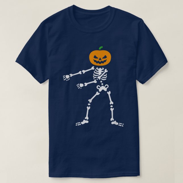 T-shirt Squelette d'Halloween Jack O'lanterne flottant  (Design devant)