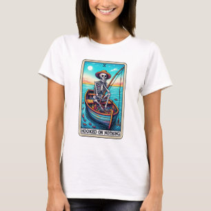T-shirt Squelette drôle de pêche accroché à rien Tarot