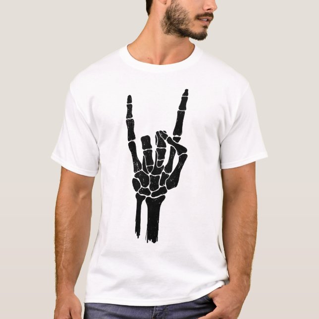 T-shirt Squelette du crâne à sucre Halloween SIGNE DU COEU (Devant)