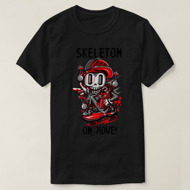 T-shirt Squelette en mouvement (Design devant)