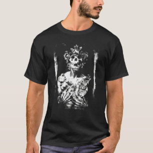 T-shirt Squelette enterré feuilles d'érable Occulte Gothiq