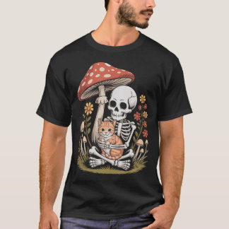 T-shirt Squelette et chat compagnon Fungi de la forêt de b