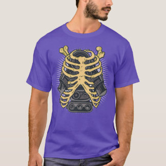 T-shirt Squelette Et Os De Machine Moteur De Voiture