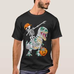 T-shirt Squelette faisant du cheval Danse Dab Dinosaure T