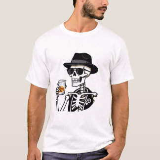 T-shirt squelette fumeur