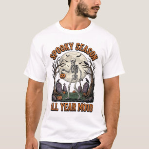 T-shirt Squelette Halloween Vintage Saison Époquable Chemi