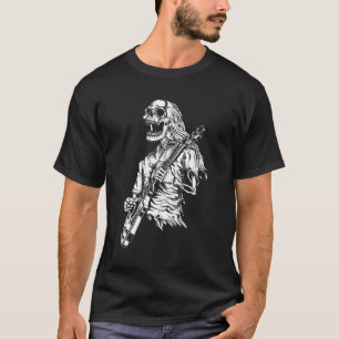 T-shirt squelette jouant de la guitare