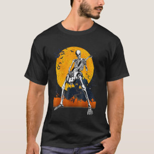 T-shirt Squelette jouant de la guitare électrique rock Mus