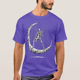 T-shirt Squelette jouant de la guitare rock and roll pour