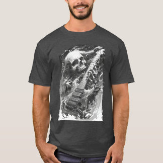 T-shirt Squelette jouant de la guitare Rock Shredding Guit