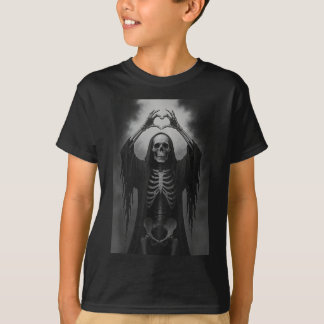 T-shirt Squelette Mains Coeur Signal Y Visage Drôle Hallow