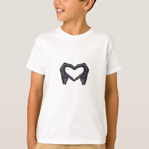 T-shirt Squelette Mains Formant Un Coeur