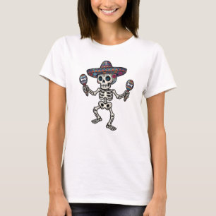 T-shirt Squelette Mexicain Coloré