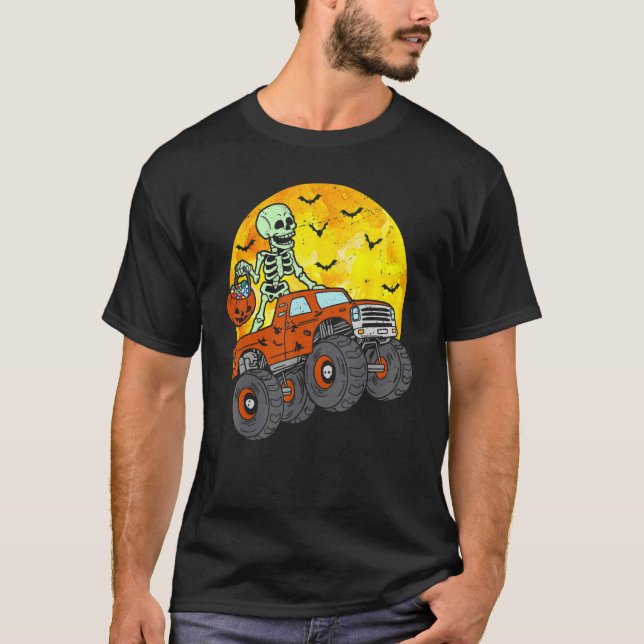 T-shirt Squelette Monster Camion Lune bonbon pour bébé Gar (Devant)