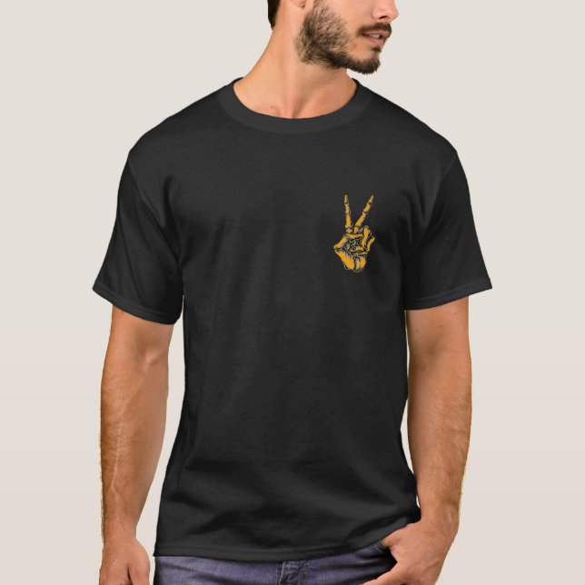 T-shirt Squelette Orange - Squelette de Paix Signal orange (Devant)