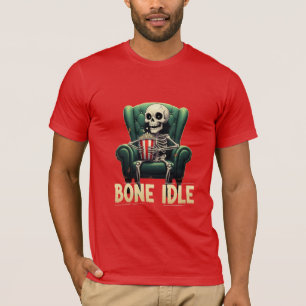 T-shirt Squelette Paresseux Soirée Cinéma Jeu de Mots