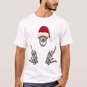 T-shirt Squelette Père Noël avec cornes diaboliques