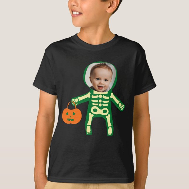 T-shirt Squelette photo personnalisé Itinéraire d'Hallowee (Devant)